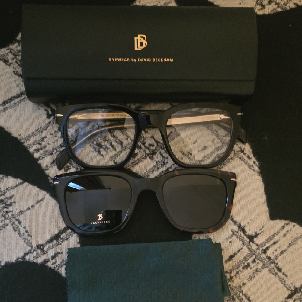 David Beckham Polarized Black and Brown Sunglasses Set